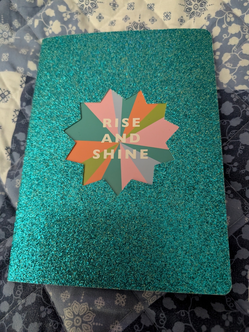 🟢 NEW Rise and Shine Teal Glitter Notebook by